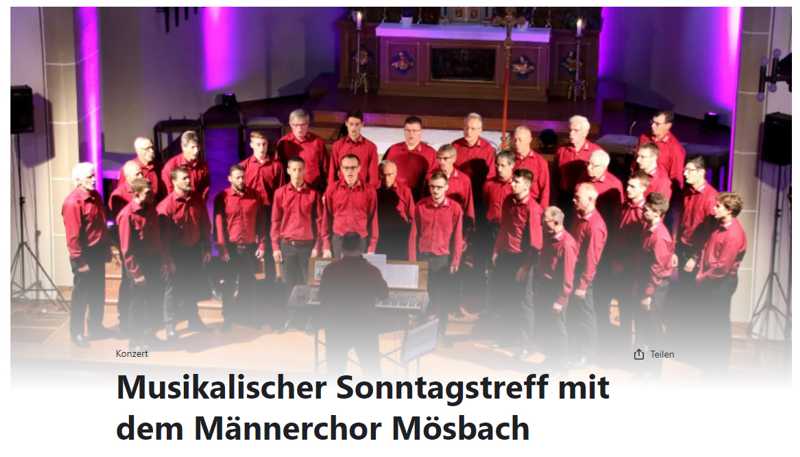 Musikalischer Sonntagstreff mit dem Männerchor Mösbach